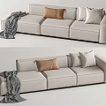 Modern three-seat sofa multiplayer sofa 3d model