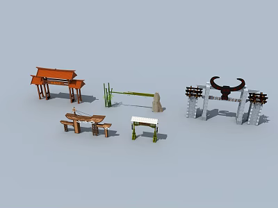 New Chinese Style Gate Traditional Gate House 3d model New Chinese Style Gate Traditional Gate House 3d model