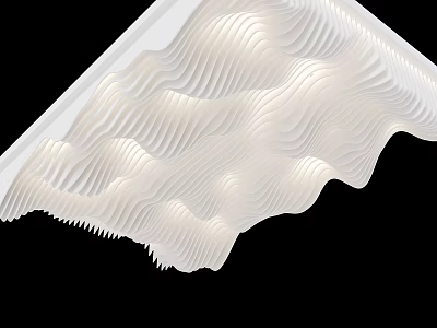Elegant Modern Ceiling Design With Wavy White Texture And 3D Patterns For Interior Spaces 3d model