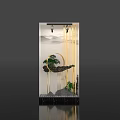 Net red card point anniversary Zen landscape pine window 3d model
