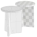 Light Colored Wooden Round Stools With Natural Texture And Solid Structure 3d model