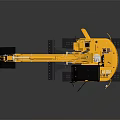 DEVEL Yellow Excavator Construction Vehicle with Tracked Undercarriage and Front Bucket