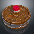Rusty Round Weapon Featuring Red Top Cap STAR DANGER CARBELL Lettering 3d model