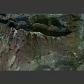 Detailed 3D Topographic Terrain Model With Mountainous Relief And Colorful Textures