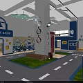 Kids Role Play Area With Mini Street Telephone Booth Cafe And Grass Area