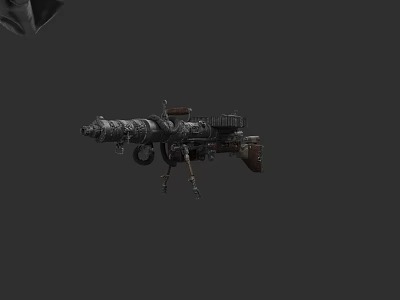 Game Movie Character Fictional Firearm With Detailed Metallic Tactical Design 3d model