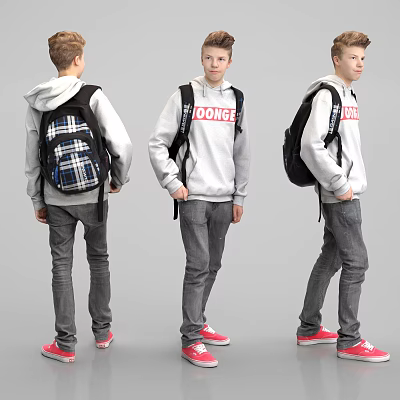 modern man student 3d model