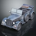 Vintage Military Off Road Vehicle With Open Top And Retro Design Wheels