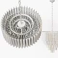 Pink Crystal Chandelier with Golden Frame Multiple Pendant Strands Hanging Chain Design Elegant Lighting Fixture