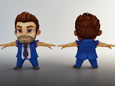 Modern Anime Character Man 3d model Modern Anime Character Man 3d model