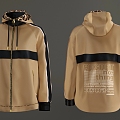 Jacket Jacket Top Coat khaki Trendy Brand Clothes Hoodie with Hood 3d model