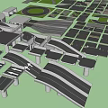 Multi Level Urban Road Infrastructure Design With Interchange Lanes And Traffic Flow Planning 3d model