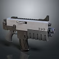 Tactical Gun With Modern Metal Construction Rail System And Muzzle Attachment 3d model