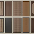 Wall Panels in Various Designs with Wooden Textures Woven Patterns and Solid Colors 3d model