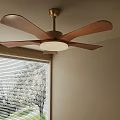 Modern Ceiling Fan Chandelier With Wooden Blades And Brass Base Interior Design