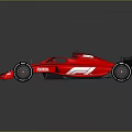 Red Formula Race Car Featuring Streamlined Aerodynamic Design And Black Accents 3d model