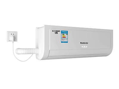 Gree Wall Mounted Air Cooler With Energy Efficient Label And Control Panel 3d model
