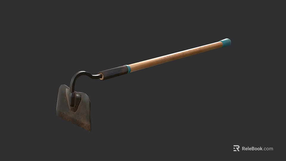 Durable Garden Shovel With Wooden Handle And Metal Blade For Digging 3d model 