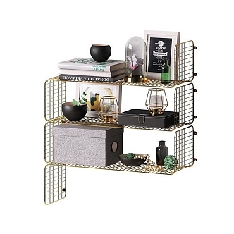 Nordic Metal Wall Storage Bookshelf Decorative Combination 3d model