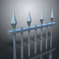 Modern Metal Fence With Pointed Tops Horizontal And Vertical Bar Structure For Contemporary Property Boundary