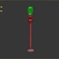 Parking Meter Equipment With Metal Pole Display Screen And Buttons For Outdoor Use