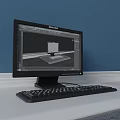 Lenovo Desktop Computer With Monitor And Keyboard Displaying 3D Model Design On Screen