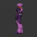 Shiny Purple And Pink Robot Mech Suit With Helmet Armor In Standing Pose