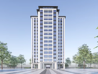 Modern Residential Building Simple High-rise Residential Building 3d model