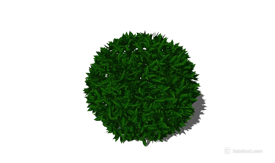 Round Green Shrub with Dense Lush Foliage for Garden Landscaping Decoration 3d model 