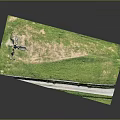 Ancient Ruins Site With Lush Green Grass And Water Channel