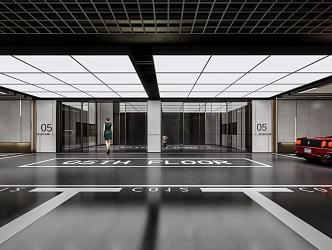 Modern Parking Underground Garage 3d model