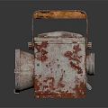 Vintage Rustic Square Furniture With Rusty Red Finish Wooden Handle And Circular Opening