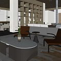 Modern Rest Area 3d model