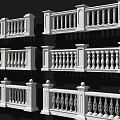 Marble railing guardrail combination 3d model