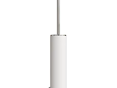 Modern White Toilet Brush With Stainless Steel Handle For Bathroom Cleaning Supplies 3d model
