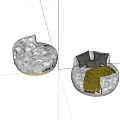 single sofa leisure sofa 3d model
