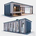 Modern Wooden Cabin With Large Windows Open Interior And Sloped Roof Chimney