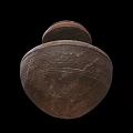 Ancient Handcrafted Terracotta Vessel With Two Tiered Design And Textured Surface
