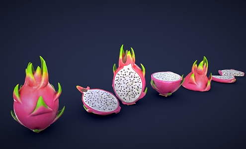 cartoon dragon fruit dragon fruit tropical fruit cartoon fruit low poly fruit 3d model