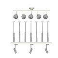 Modern Lighting Combination With Spherical Pendant Lamps And Cylindrical Track Lights For Home Decor