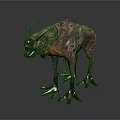 3D Fantasy Creature Character With Pink Spotted Body Horns Claws And Glowing Parts