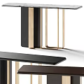 Elegant Modern Console Table With Black Wooden Top And Gold Metal Legs