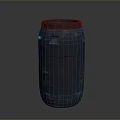 Practical Household Black Waste Bin Featuring Worn Surface Open Top And Side Handle