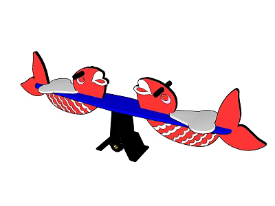 Modern seesaw rocking horse 3d model