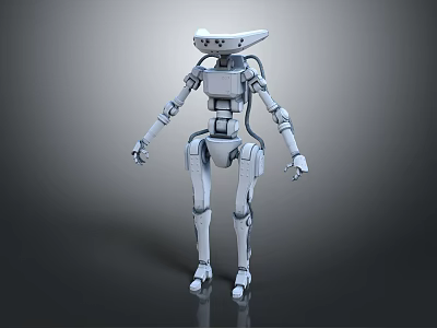 Humanoid Robot With White Mechanical Structure And Sleek Design Features 3d model
