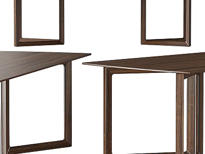 Wooden Dining Table With Modern Rectangular Design And Sturdy Frame Structure 3d model