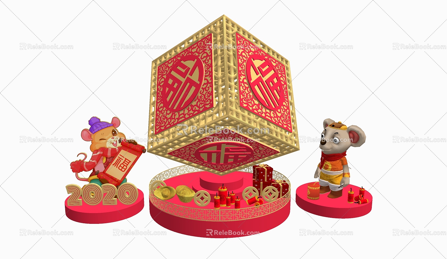 New Chinese Style Meichen Year of the Rat Meichen 3d model