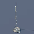 Silver Spiral Hook With Rope And Knot For Hanging Keys And Small Items 3d model