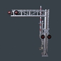 Railway crossing traffic light 3d model