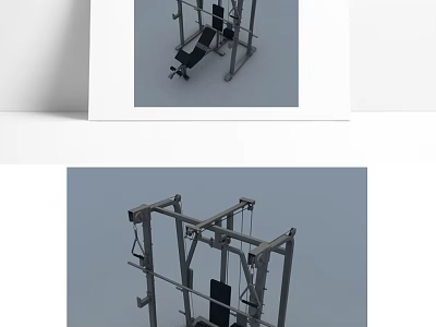 Heavy Duty Multi Functional Sports Equipment With Adjustable Frame And Weight Bench 3d model